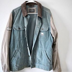 Billabong Vintage Jacket Large Blue Gray Pastel